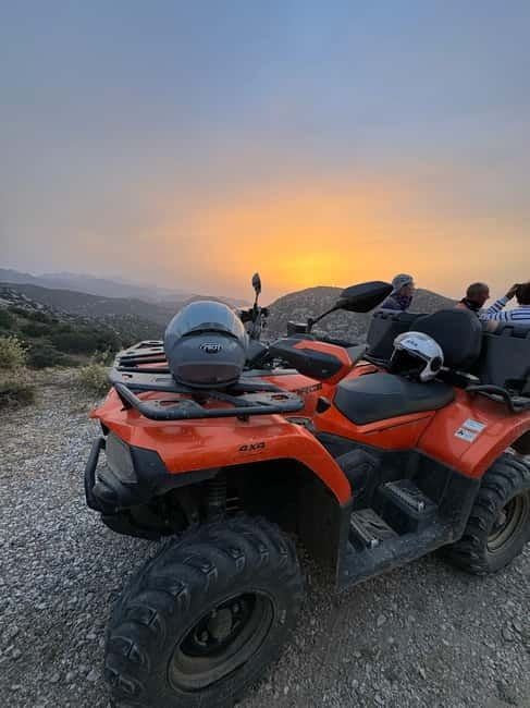 Agia Pelagia: Sunset or Morning Quad Tour & Ghost Town Visit - Riding the trails above the coast