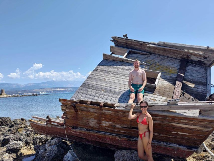 Argostoli: Full-Day Traditional Boat Cruise with Lunch - Vardiani Island: lunch beside a remote shore