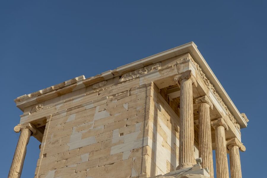 Athens: Acropolis & Plaka Neighborhood Private Walking Tour - Descending past the Odeon of Herodes Atticus