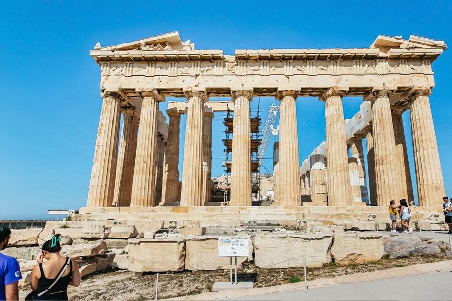 Athens: Acropolis Ticket with Optional Audio or Live Guide - Standing beneath the Parthenon