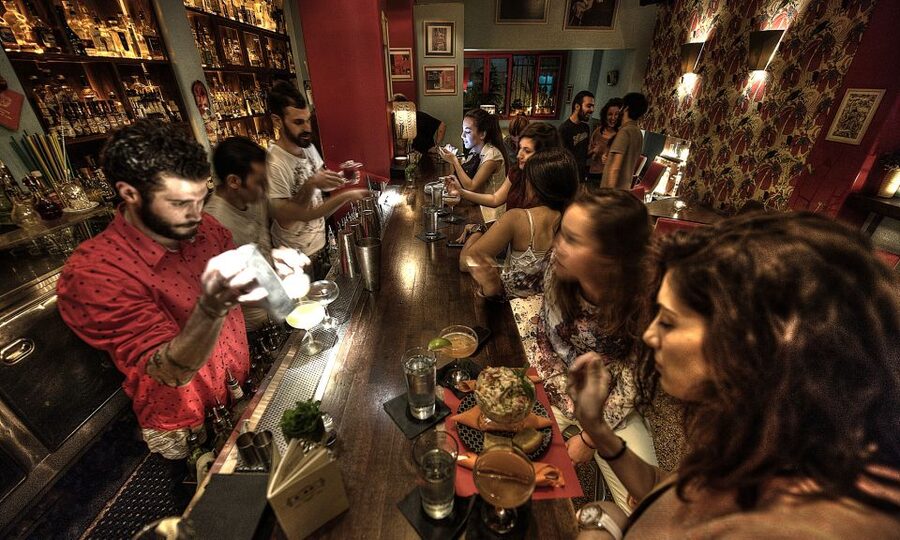 Athens by Night: Sightseeing, Spirits, and Food - A cocktail at Karitsi Square