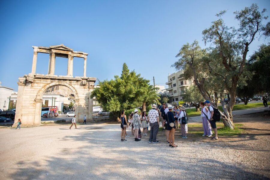Athens Full Day Tour, Acropolis, Museum & Cape Sounion - Morning views of Athens from the bus