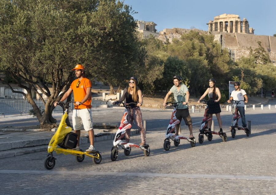 Athens Highlights by Electric Trikke Bike - Monastiraki Square and the flea market finish