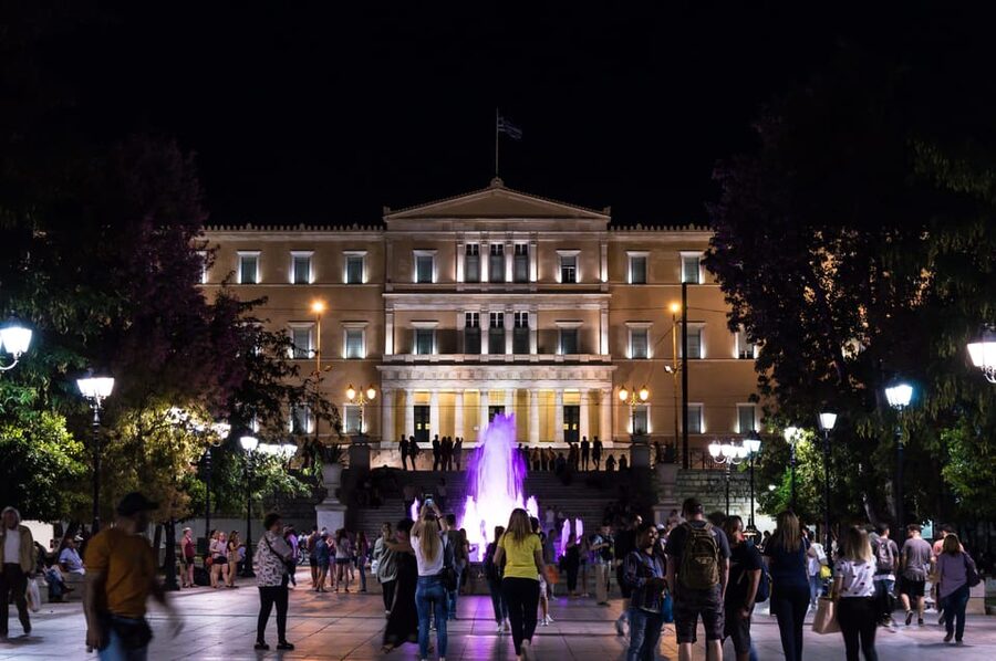 Athens: Night Walking Tour - Starting at Korai Square beside the glass pyramid