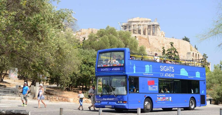 Athens, Piraeus, and Coastline: Blue Hop-On Hop-Off Bus - Yellow Line: a slower ride along the Athenian Riviera
