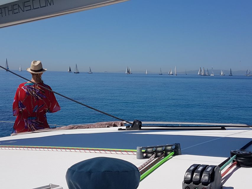 Athens: Riviera Catamaran Cruise with Meal and Drinks - Vouliagmeni, swimming, and the onboard feast