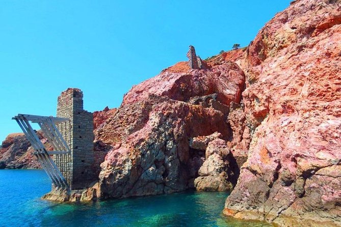Best of Milos and Poliegos Catamaran snorkelling Cruise with BBQ - Tsigrado from the water