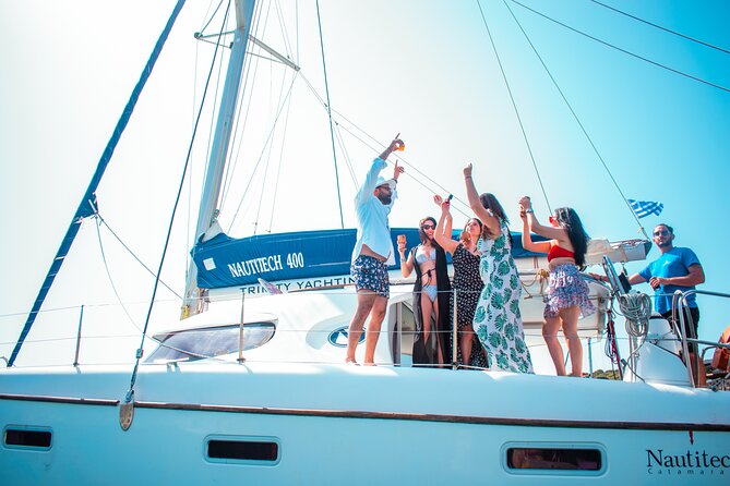 Catamaran Full-Day of Milos and Poliegos With Lunch & BBQ - Galazia Nera on Poliegos