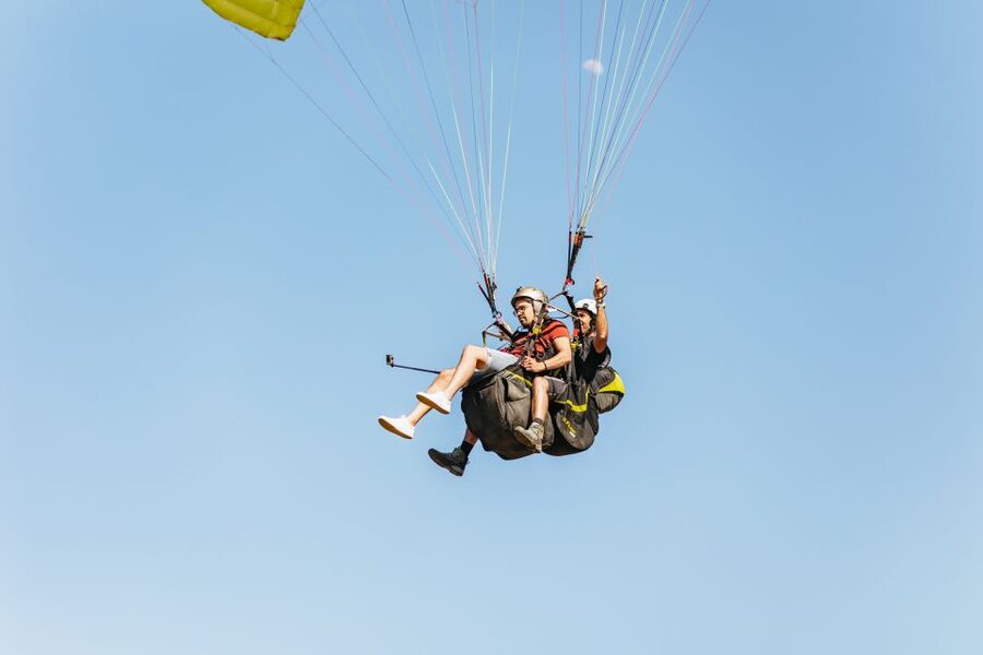 Chania: Tandem Paragliding Flight in Crete - The briefing, harness, and first few steps