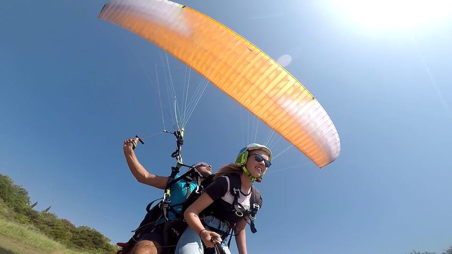 Corfu: Paragliding Tandem Flight Above Pelekas Town - When wind changes the plan