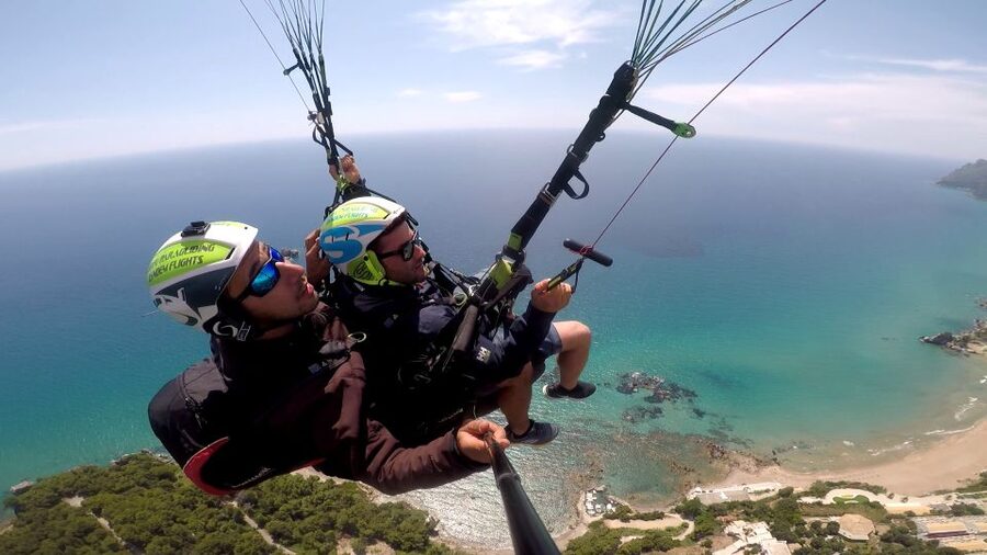 Corfu: Paragliding Tandem Flight Above Pelekas Town - Meeting before Giannades