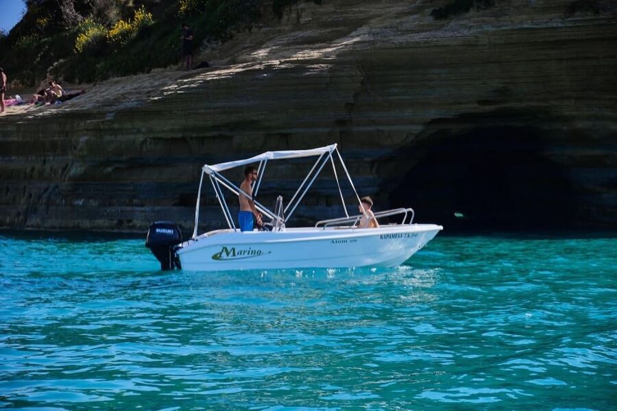 Corfu: Premium Boat Rental without Skipper - Canal d’Amour and the tunnel of love