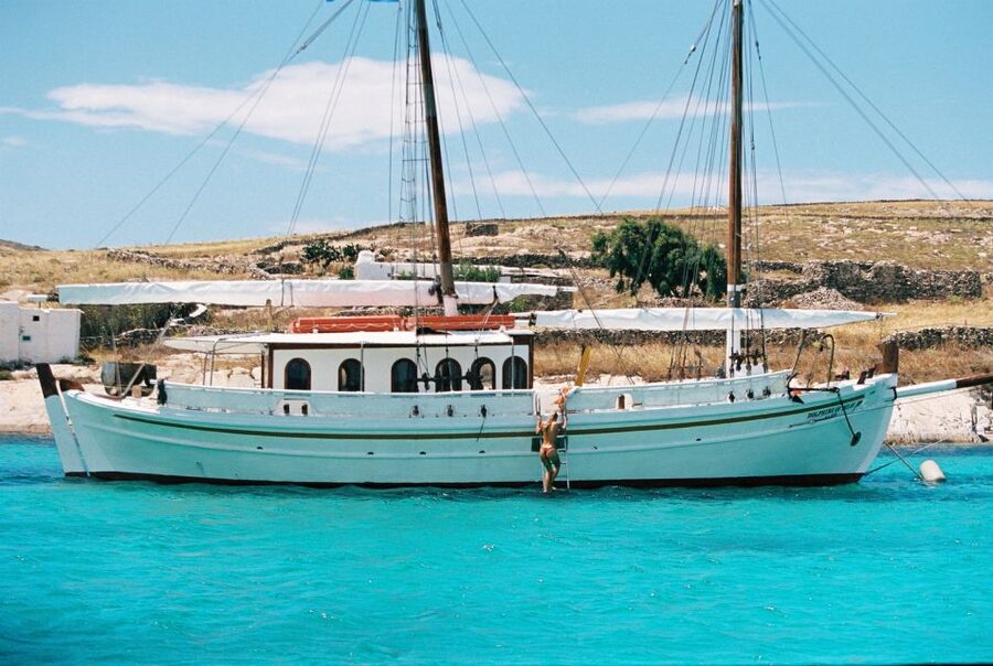 Corfu: Sunset Cruise on Classic Boat with Cocktails & Snacks - Mon Repos and the coastline from the sea
