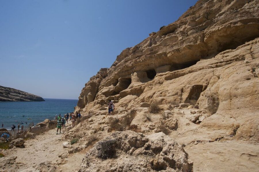 Crete: Matala Beach and Hippie caves, Red beach - Four hours around Matala Beach