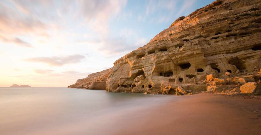 Crete: Matala Beach and Hippie caves, Red beach - Walking to Red Beach