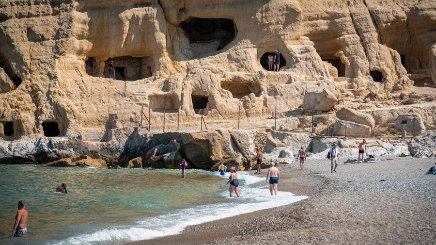 Crete: Matala Beach and Hippie caves, Red beach - What the $41 price really covers