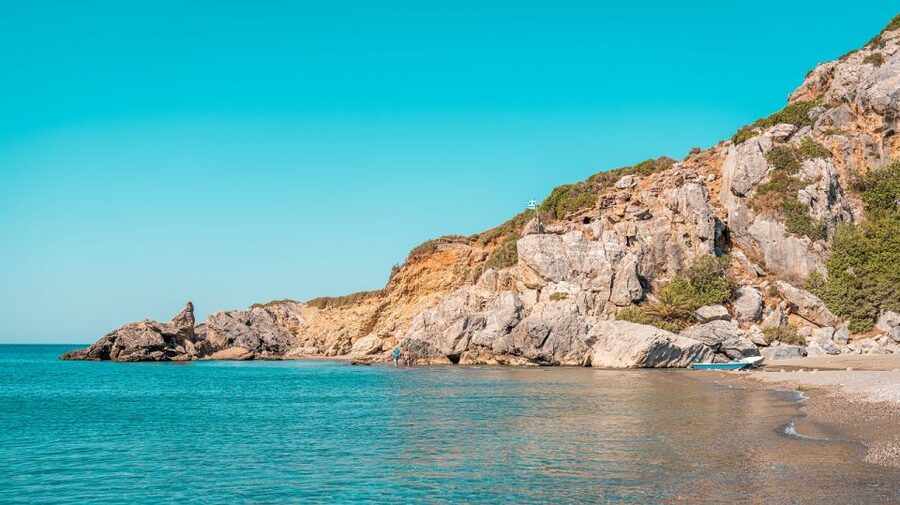Crete: Preveli Tropical Beach and Palm Forest - Walking down to Preveli Beach