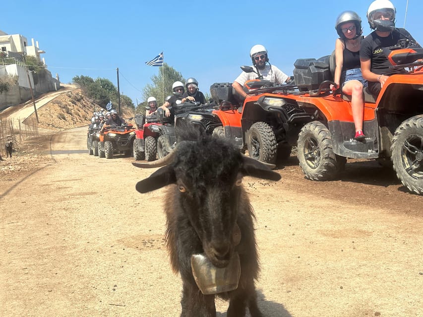 Crete: Quad Safari, Olive Mill with Tasting & Ghost Village - Riding the cliff path above the Cretan coast