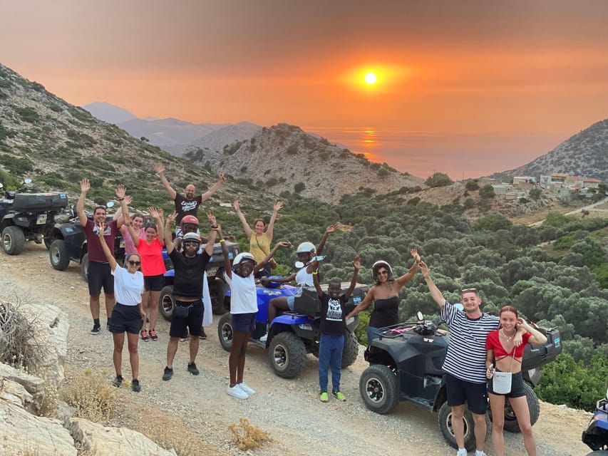 Crete: Sunset or Morning Quad with Local Products Tasting - Riding back after dark arrives