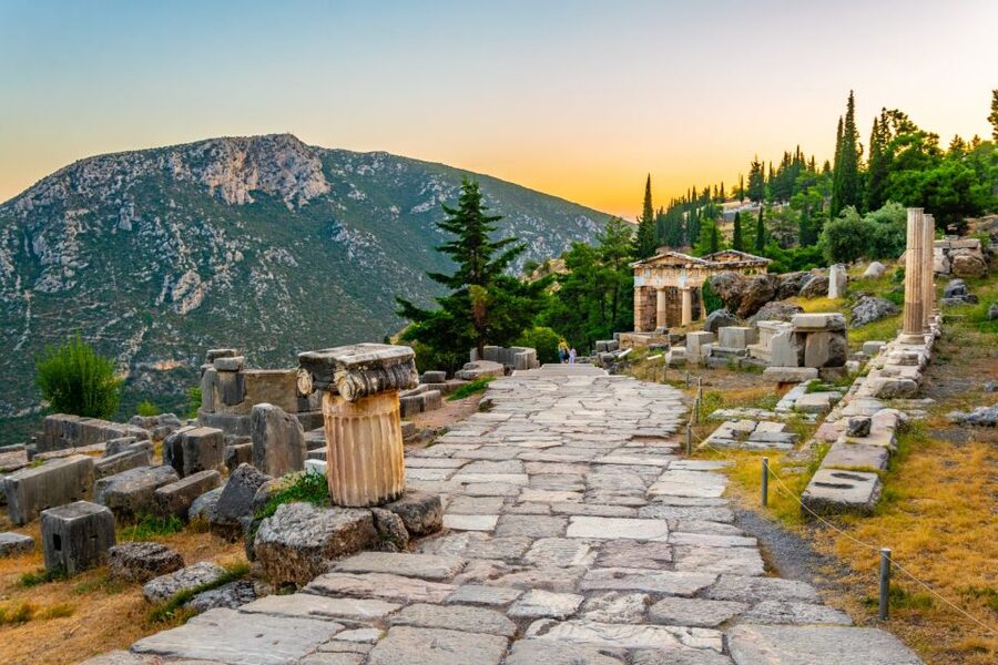 Delphi: Archaeological Site & Museum Ticket with Audio Tour - Look down from the ancient theater