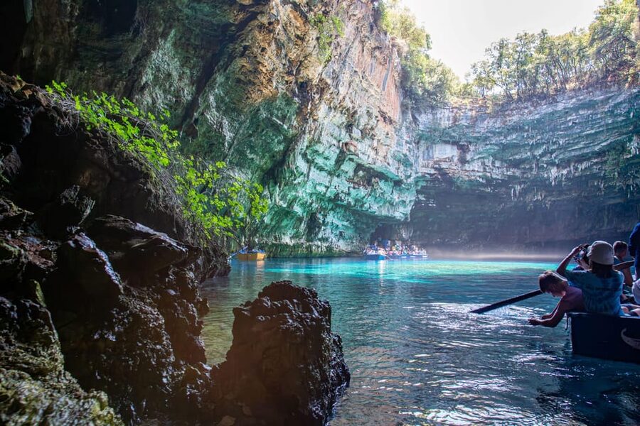 From Argostoli: Melissani Lake and Myrtos Beach Tour - The strange blue light of Melissani Lake