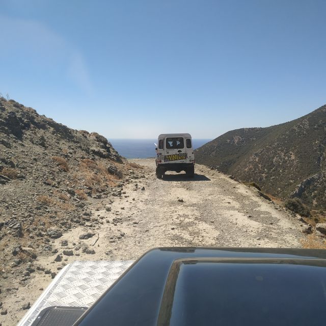 From Heraklion: Matala Beach - Caves & winery Full Day tour - Leaving Heraklion in a Mercedes Vito 4x4
