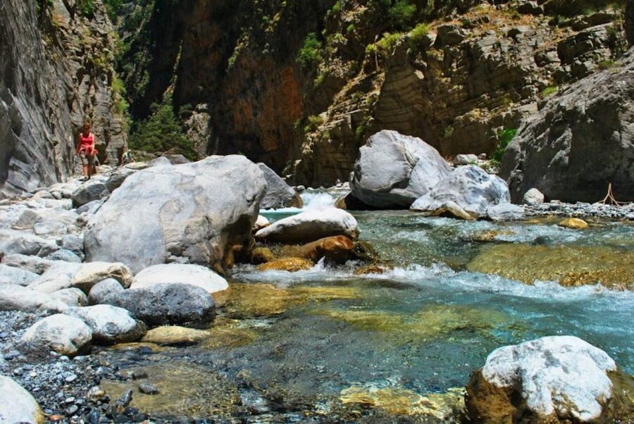 From Heraklion: Samaria Gorge & Agia Roumeli Hiking Day Trip - Inside the gorge: river, goats, and changing views
