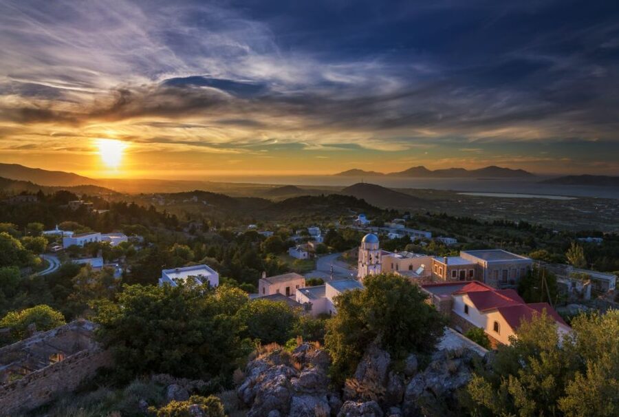 From Kos: Zia Sunset Tour - The sunset from Dikaios Mountain