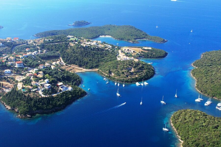 From Lefkimmi: Syvota, Blue Lagoon and Cave Sunset Cruise - Swimming at the Blue Lagoon