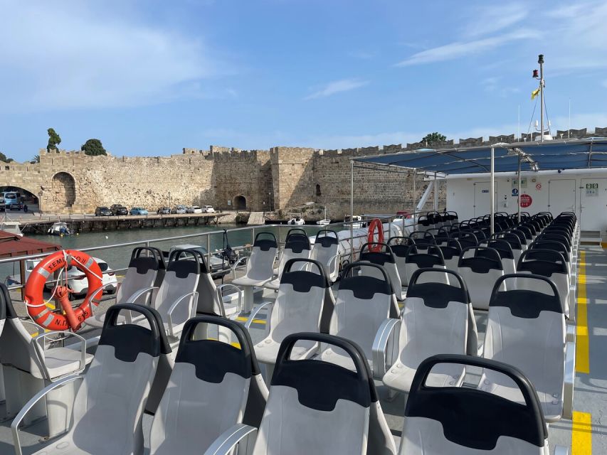 From Lindos: Rhodes Old Town and Speedboat Trip to Symi - Finding your boat ticket at the Rhodes port