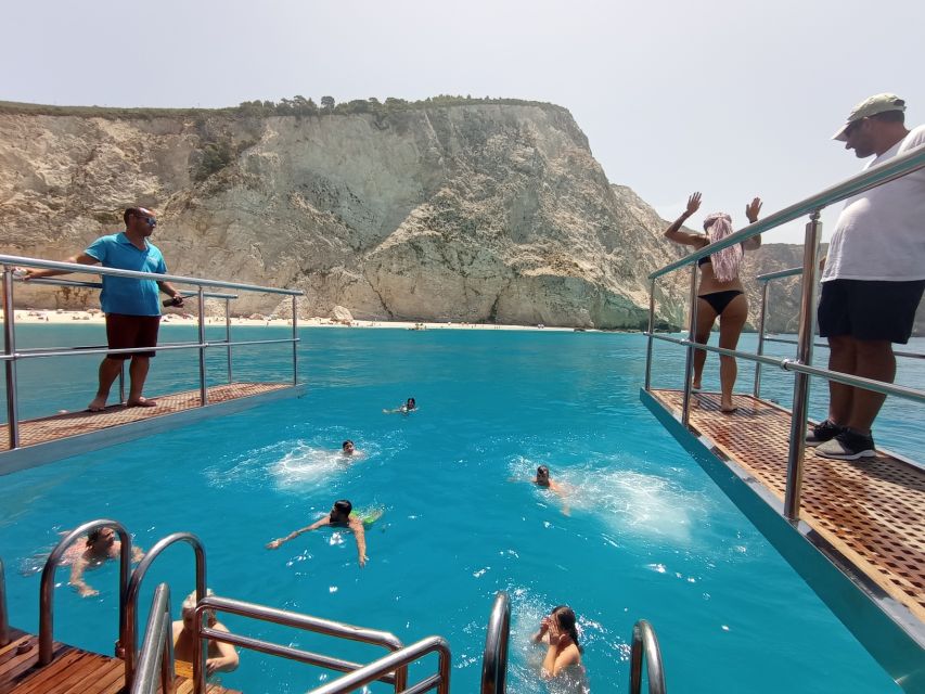 From Nydri: Boat to Kefalonia and Ithaki with Swim Stops - Sailing south past Vasiliki and Lefkada’s coast