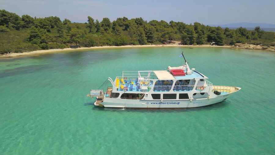 From Ouranoupoli: Blue Lagoon Two Island Cruise - Leaving Ouranoupoli Port for a full sea day