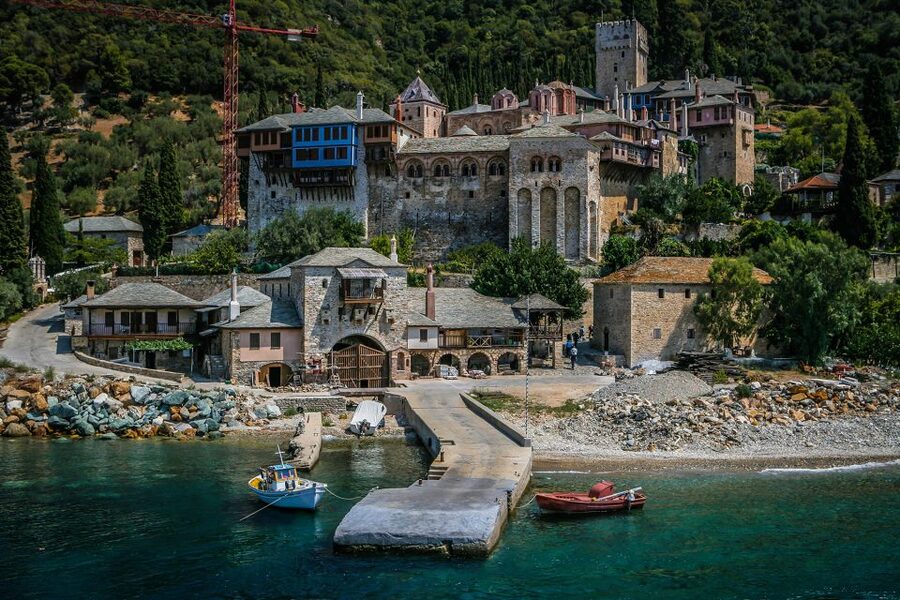 From Ouranoupolis: Cruise to Mount Athos Monasteries - Audio commentary in nine languages