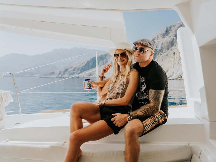 From Panormo: Luxe All-Inclusive Catamaran Cruise with Lunch - The return sail to Panormo