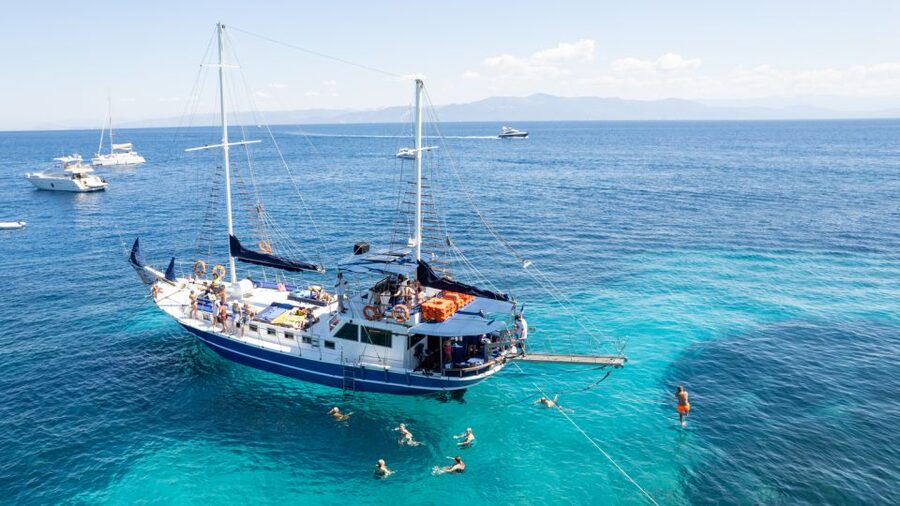 From Parga: Paxos and Antipaxos Cruise with Blue Caves - Ortholithos rock and the cruise toward Gaios