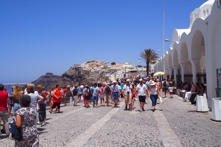 From Paros: Santorini Full-Day Boat Trip - Sailing beneath Santorini’s caldera