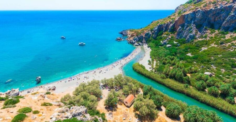 From Rethymno: Preveli Palm Beach and Kourtaliotiko Day Trip - The short boat ride from Damnoni