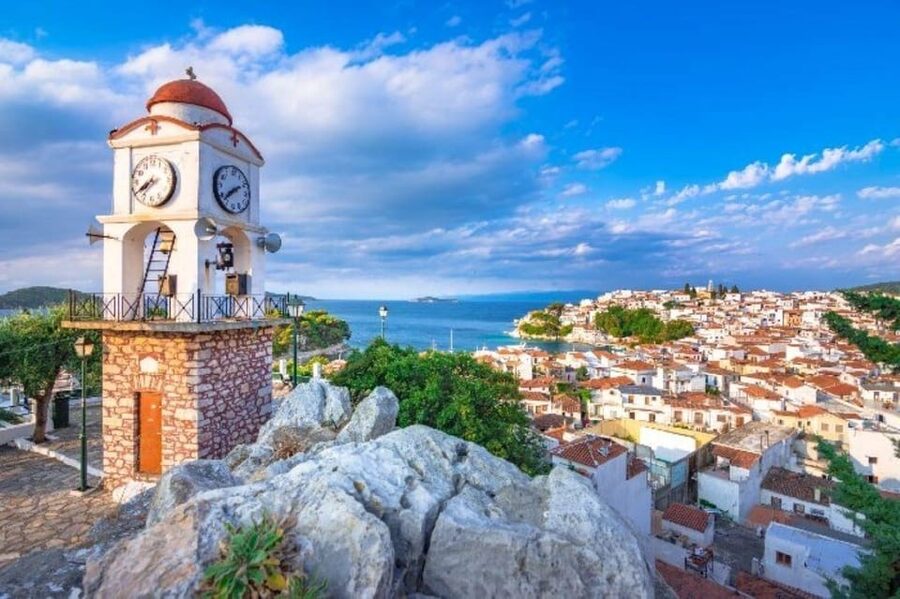 From Skiathos: Cruise to Lalaria, Kastro, and Tsougris - Leaving Skiathos on the Kalypso