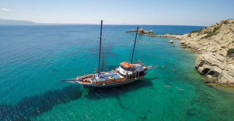 From the Port of Kos: Full Day Boat Cruise to 3 Islands - Pserimos and its slower island hour