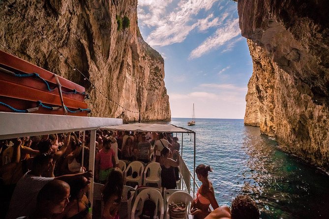 Full-Day Boat Tour of Paxos Antipaxos Blue Caves from Corfu - Space, shade, and comfort on a large boat