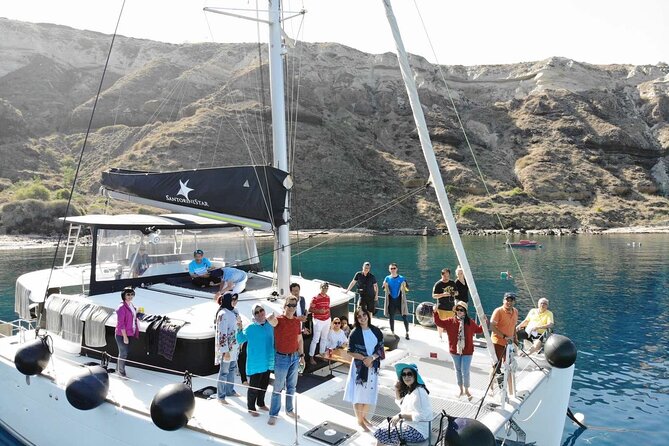 Half-Day Exclusive Catamaran Cruise in Santorini with Meal and Open Bar - Thirassia Island and the best swimming stop