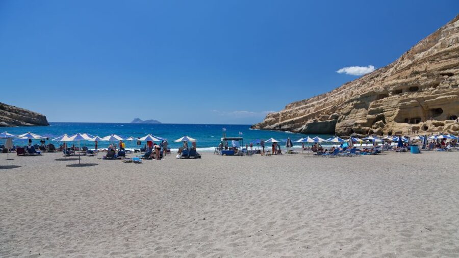 Heraklion: Matala Beach, Hippie Caves & Odigitria Monastery - Crossing Crete by air-conditioned coach