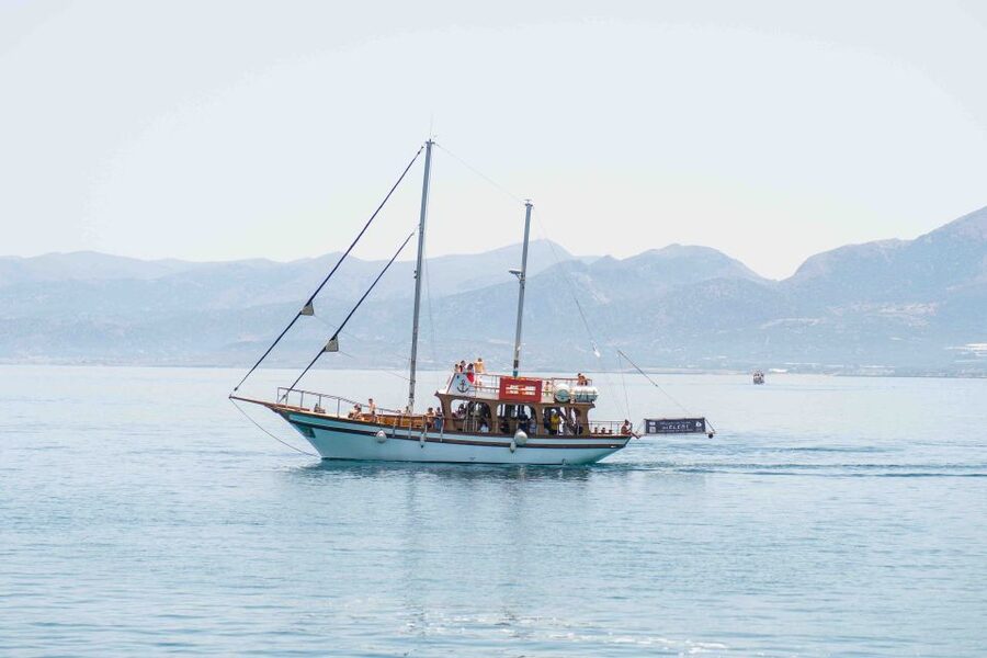 Hersonisos: Boat Cruise with Swim Stops and Lunch - St. George Bay: your first chance to swim