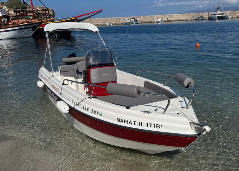 Hersonissos: Rent a Boat - No License Needed - Families and first-time boat drivers