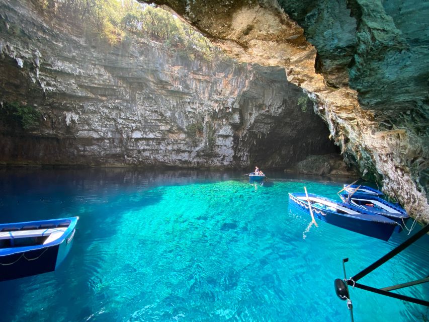 Kefalonia: Island Highlights Bus and Boat Tour with Lunch - Sami and the blue light of Melissani Lake