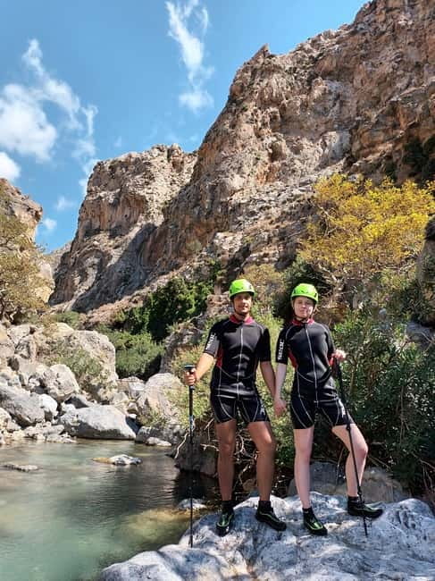 Kourtaliotiko Gorge: Guided River Adventure Trek with Lunch - Swimming through the first waterfall