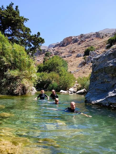 Kourtaliotiko Gorge: Guided River Adventure Trek with Lunch - Gardens, olive trees, and a Cretan meal