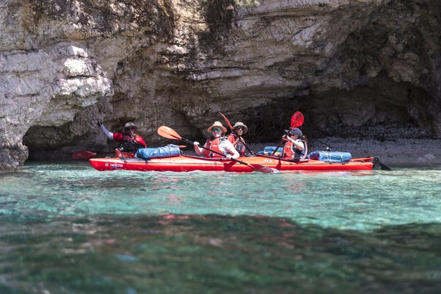 Lefkada: Full Day Sea Kayaking Tour - Madouri and Valaoritis’s poetic mansion