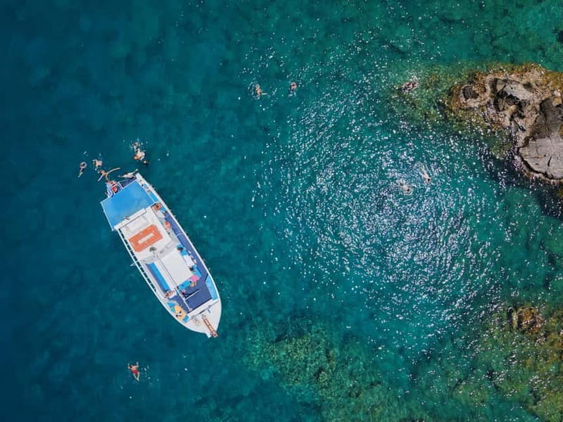 Lindos, Pefkos: Summer Breeze All Inclusive Sunset Cruise - St. Paul’s Bay and Navarone Bay