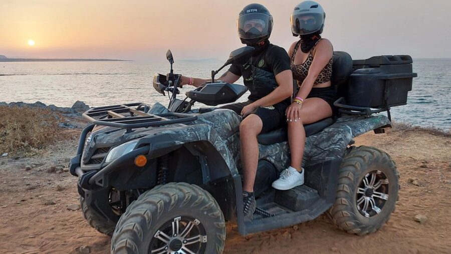 Malia: Off-Road Quad Safari Evening Tour with Dinner - Dinner in Malia, with water included